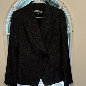 Ann Klein Women S Houndstooth Suit Jacket Wool Blend Office Executive Business